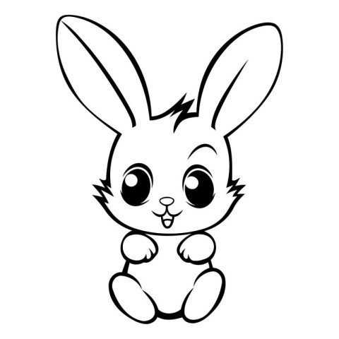 Cute bunny isolated on a white background. Vector illustration f