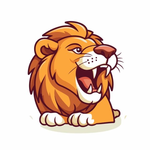 Lion mascot. Vector illustration isolated on white background. C