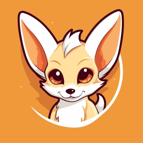 Cute cartoon chihuahua. Vector illustration on orange background