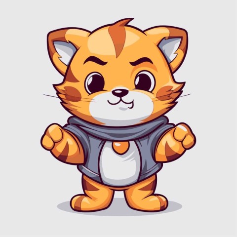 Cute little fox. Vector illustration of a cartoon animal charact