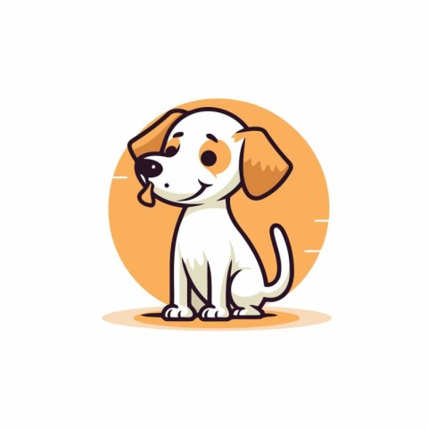 Cute cartoon dog vector illustration. Adorable pet mascot charac