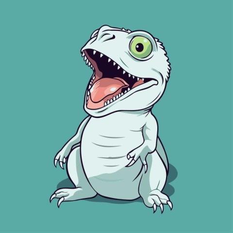 Funny cartoon crocodile. Vector illustration of a reptile.