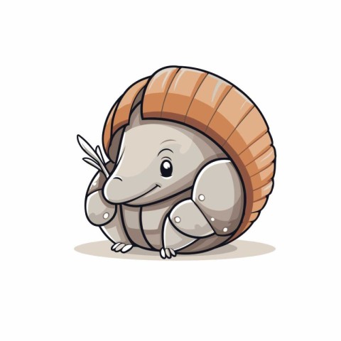 Cute cartoon snail. Vector illustration isolated on a white back