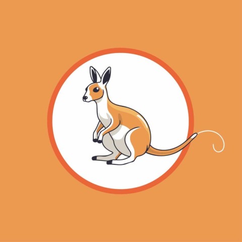 Kangaroo icon. Vector illustration of kangaroo isolated on orang