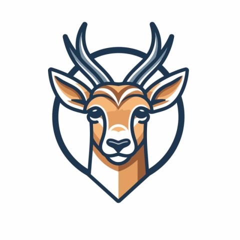 Deer head logo. Vector illustration of a wild animal head.