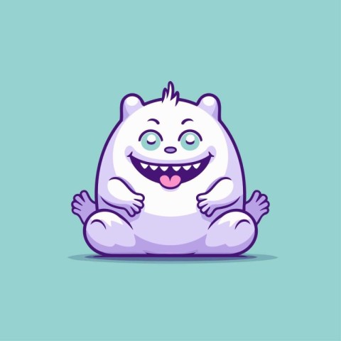 Cute cartoon kawaii cat. Kawaii animal. Vector illustration.