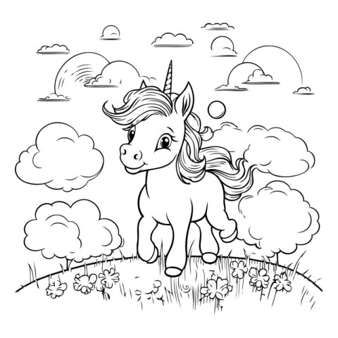 Unicorn cartoon design. Magic fantasy fairytale childhood and an