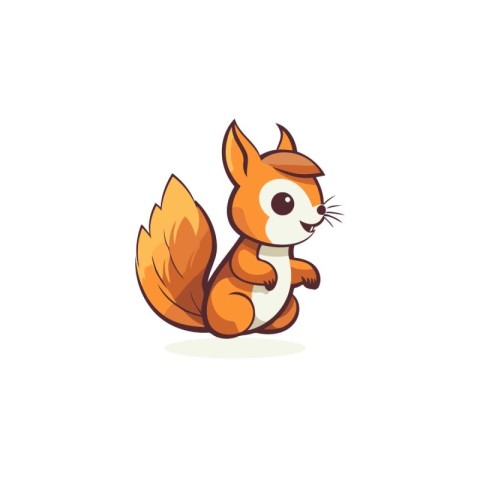 Cute squirrel cartoon character vector Illustration on a white b