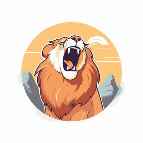 Lion head. Vector illustration of a lion head on a white backgro