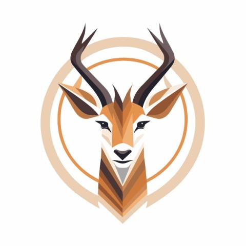 Gazelle head vector logo template. Antelope head logo.