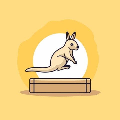 kangaroo animal icon over yellow background. colorful design. ve