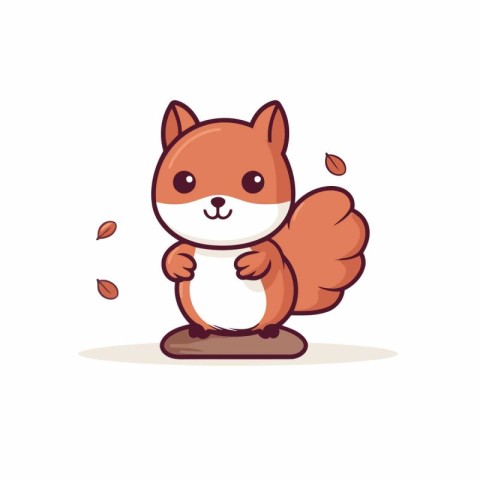 Cute squirrel character. Vector illustration in cartoon style on