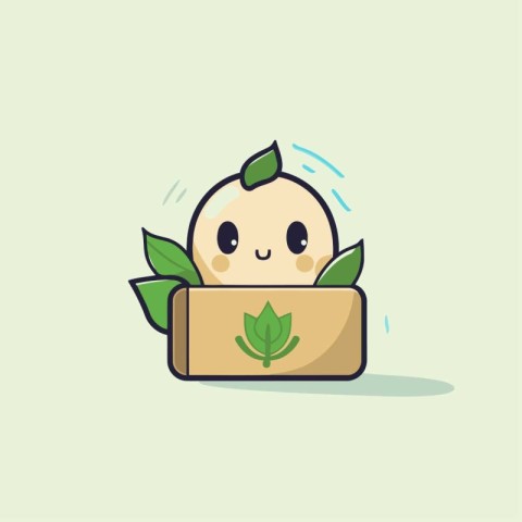 Illustration of a fresh and healthy melon in a box.