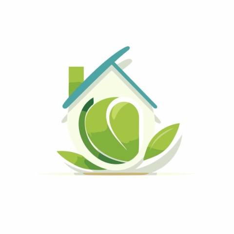 Ecology house vector logo design template. Eco friendly home ico