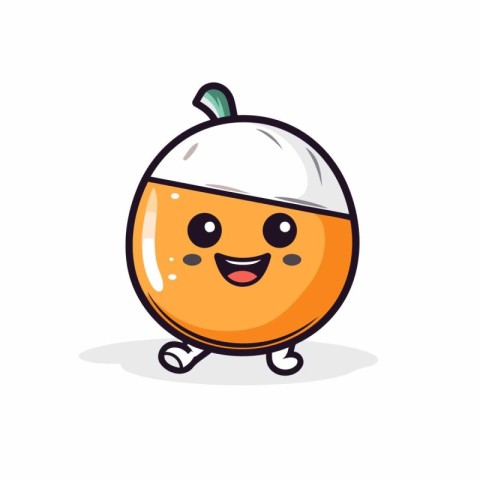 Cute kawaii kawaii orange fruit character. vector illustration.