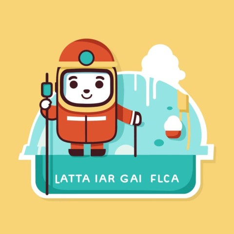 Winter fun flat icon. Vector illustration in a flat style. Chris