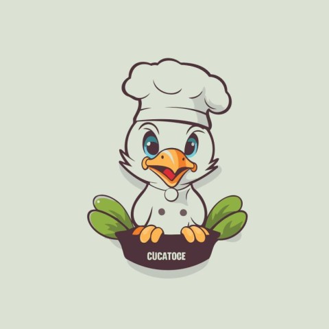 chef chicken cartoon theme vector art illustration eps10 graphic