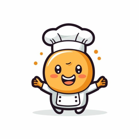 Chef Mascot Character with Smiling Face Vector Illustration