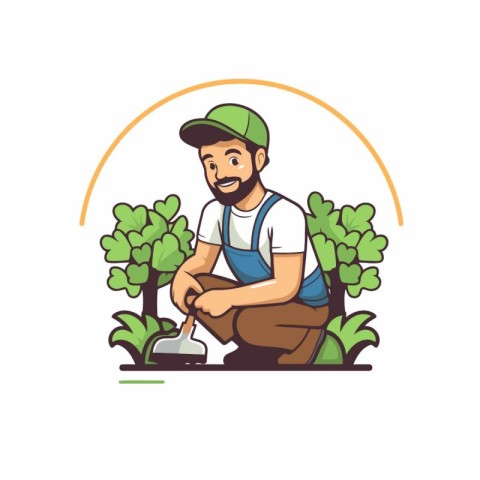 Gardener. gardener. horticulturist. horticulturist vector illust