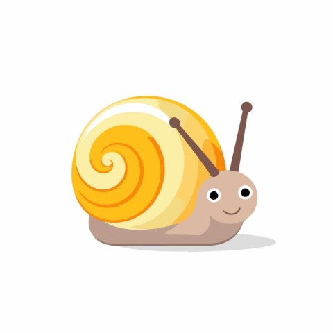 Snail cartoon icon on white background. Snail vector illustratio