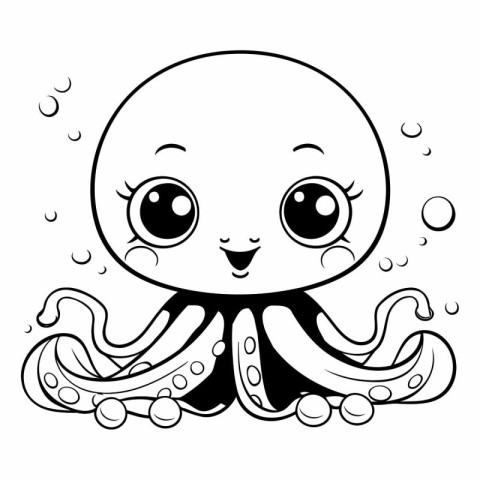 cute octopus. Vector illustration.