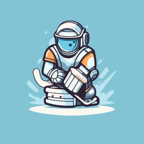 Astronaut. Cartoon vector illustration. Isolated on white backgr