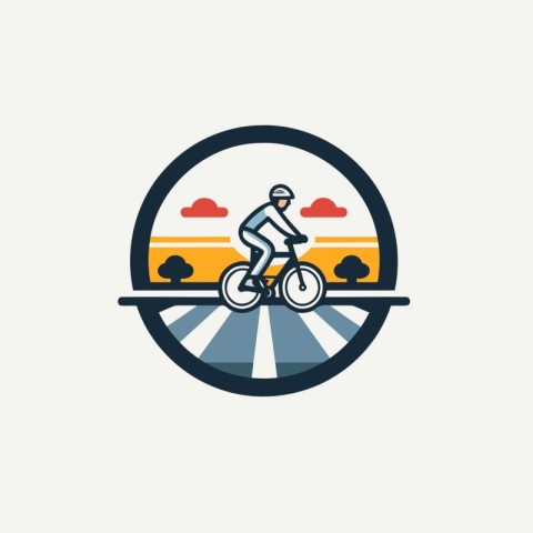 Cyclist logo design template. vector illustration. Cyclist ridin