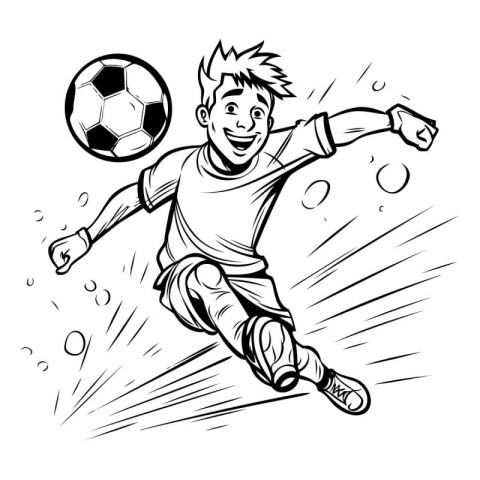 Soccer player kicking the ball. Vector illustration ready for vi