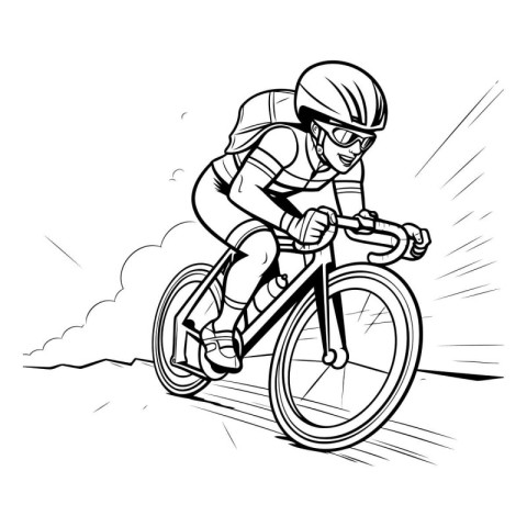 Cyclist Riding a Bike. Extreme Sport. Vector illustration ready