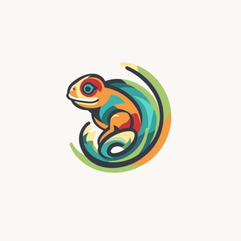 Chameleon logo design template. Animal vector logotype illustrat