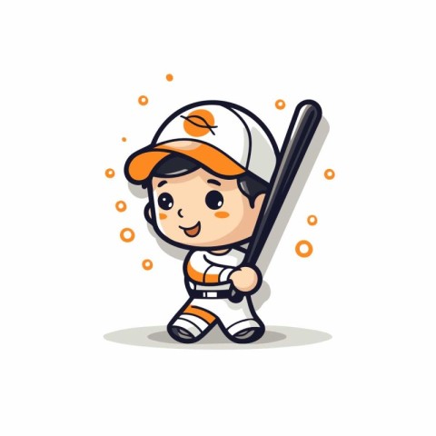 Baseball Player Cartoon Mascot Character Vector Illustration Des