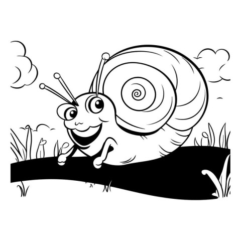 Illustration of a Cute Snail Cartoon Mascot Character