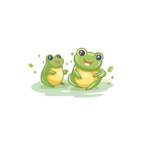 Frogs. Vector illustration. Isolated on white background.