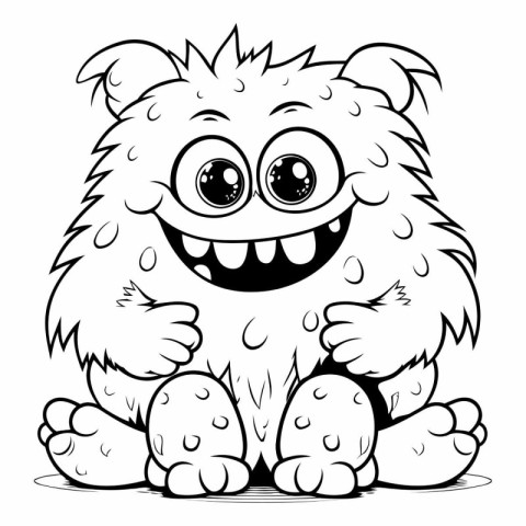 Black and White Cartoon Illustration of Funny Dog Animal Charact