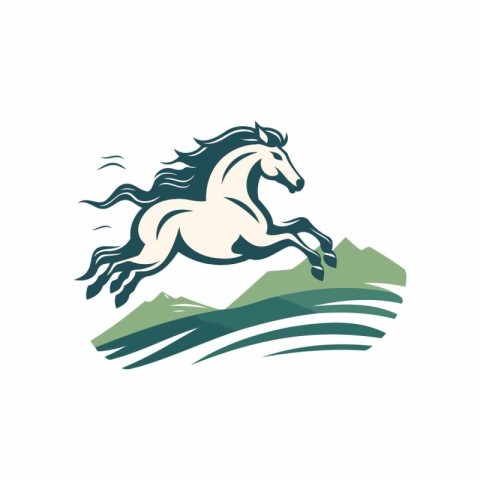 Horse Logo Template. Vector illustration of a horse running in t