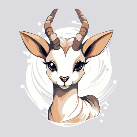 Gazelle portrait. Vector illustration of a wild antelope.