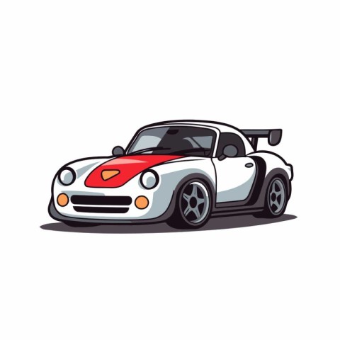 Sport car. Vector illustration. Isolated on a white background.