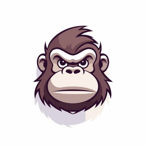 Gorilla head mascot logo design. Vector illustration on white ba