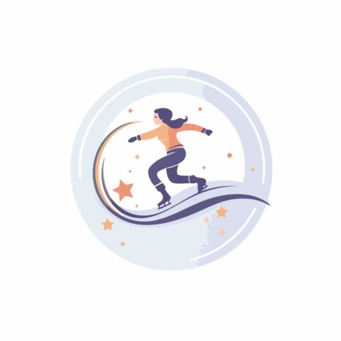 Figure skating. Vector illustration in a flat style on a white b