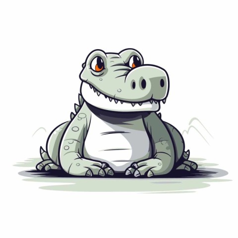 Cartoon crocodile. Vector illustration isolated on a white backg