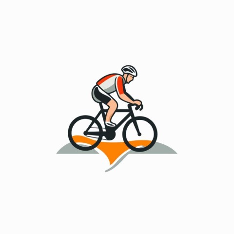 Cyclist icon. Vector illustration of a cyclist riding a bicycle.