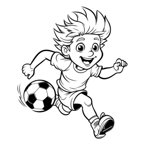 Soccer Player Cartoon Mascot Character. Vector Illustration.