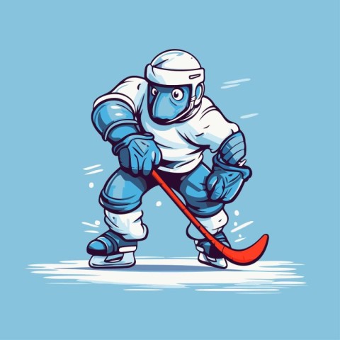 Ice hockey player. Vector illustration of ice hockey player in a