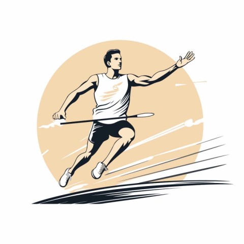 Badminton player jumping with racket and shuttlecock. sport vect