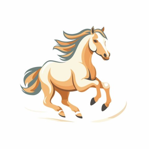 Horse isolated on white background. Vector illustration in carto