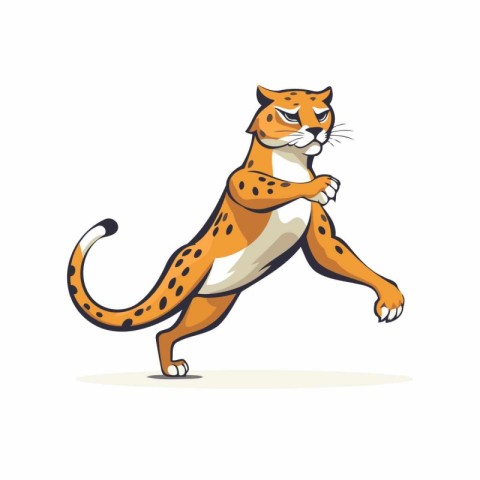 Cartoon cheetah. Vector illustration isolated on white backgroun