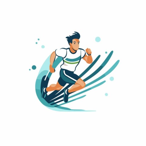 Running man. sprinterthon runner vector Illustration on a white