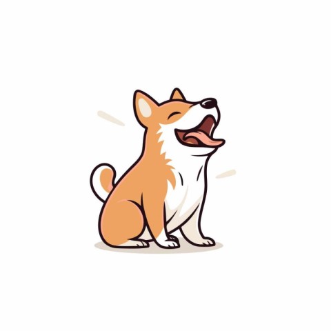 Shiba Inu dog vector illustration. Cute cartoon dog.