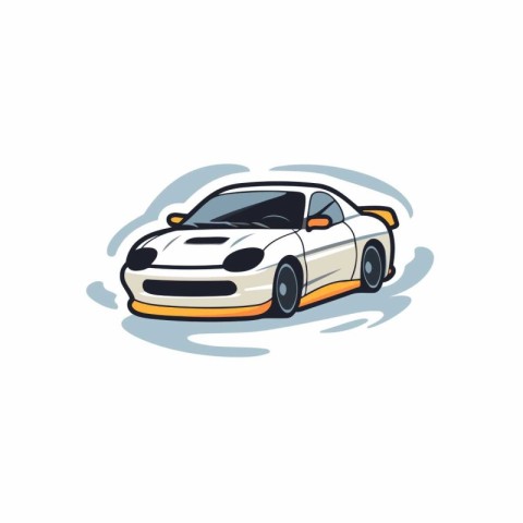 Sport car. Vector illustration. Isolated on a white background.