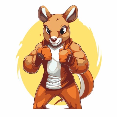 Kangaroo cartoon character. Vector illustration of kangaroo.